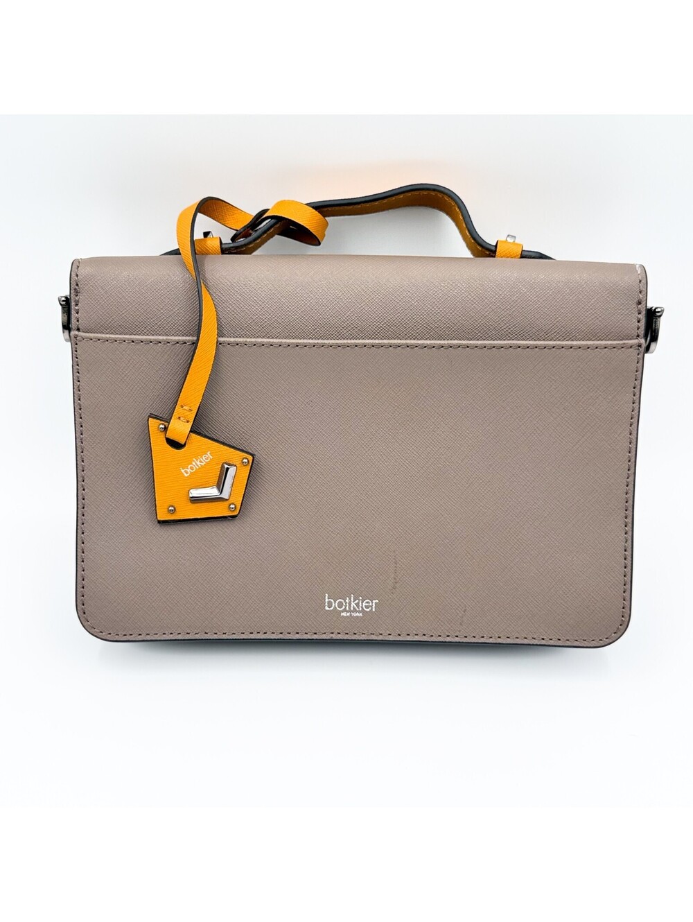 Botkier Cobble Hill Taupe Orange Saffiano Crossbody Womens